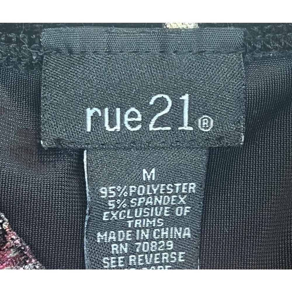 Rue21‎ Black Floral Velvet Mini Dress - Picture 6 of 11